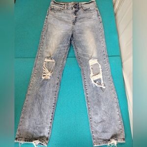 Daze Just Right Women's Jeans Ripped Raw Hem High Rise Sz 28